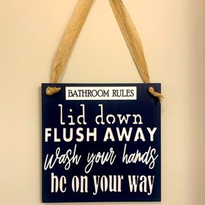 Farmhouse Navy Bathroom Powder Room sign decor